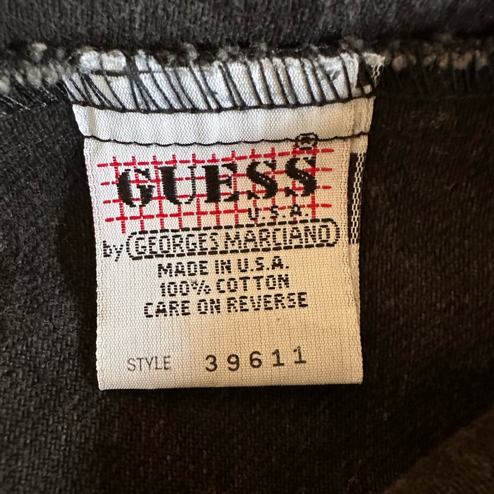 90s GUESS Georges Marciano Vintage Denim Shirt Dress Black Button Front Large - Picture 7 of 10